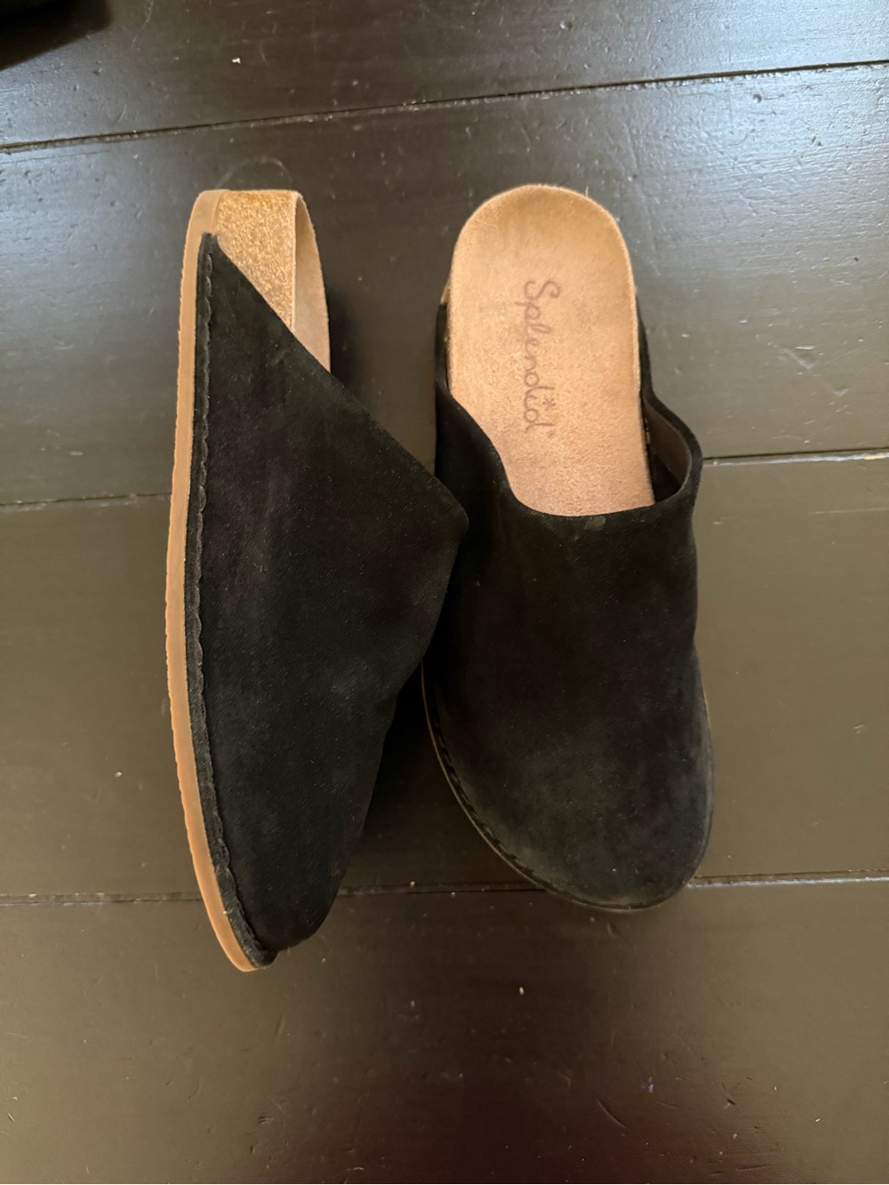 Splendid Black Suede Slip-On Mules